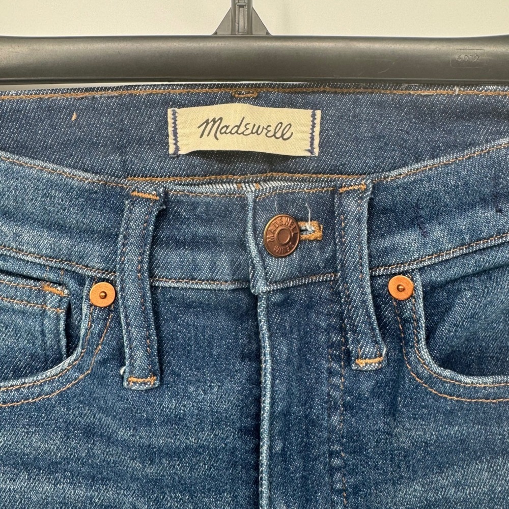 Madewell 10" High-Rise Skinny Jeans Women's Size 25 Dark Wash Denim - Picture 5 of 8